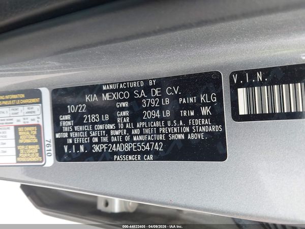 2023 KIA FORTE LXS