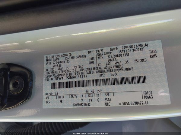 2021 FORD F-150 XLT