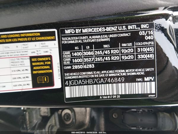 2016 MERCEDES-BENZ GLE 350 4MATIC