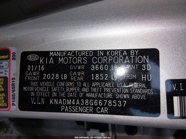 2016 KIA RIO LX