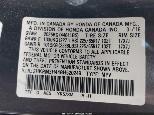2016 HONDA CR-V SE