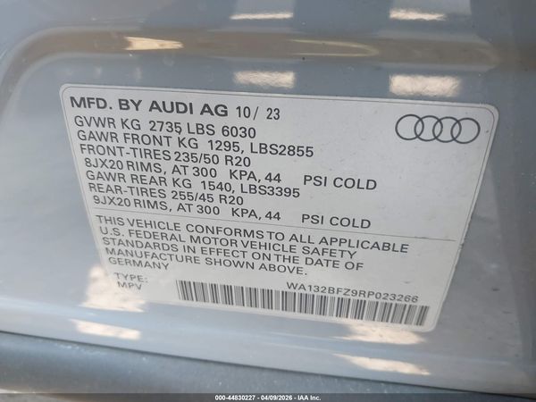 2024 AUDI Q4 SPORTBACK E-TRON PREMIUM PLUS 50 QUATTRO