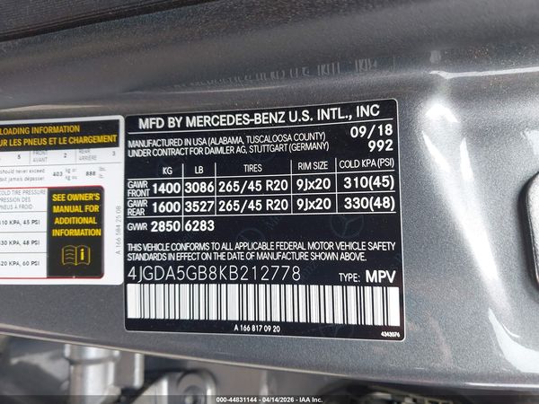 2019 MERCEDES-BENZ GLE 400 4MATIC