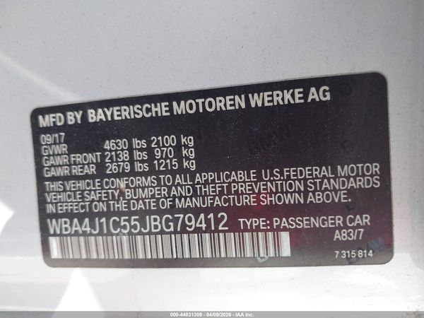 2018 BMW 430I GRAN COUPE