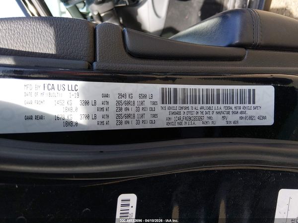 2019 JEEP GRAND CHEROKEE LAREDO E 4X4