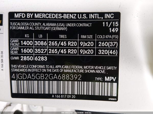 2016 MERCEDES-BENZ GLE 400 4MATIC