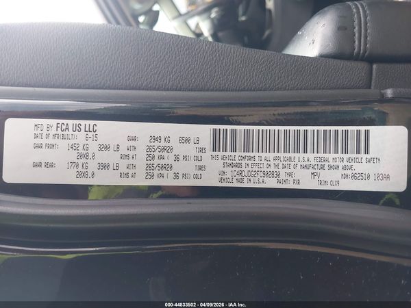 2015 DODGE DURANGO LIMITED