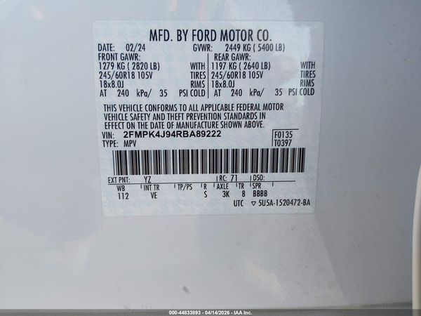 2024 FORD EDGE SEL — I9