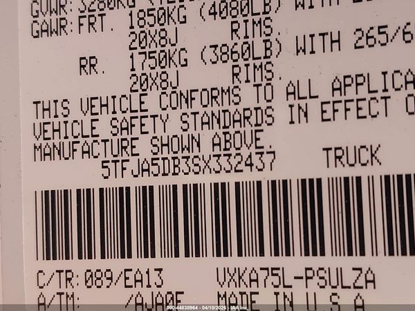 2025 TOYOTA TUNDRA LIMITED — I9