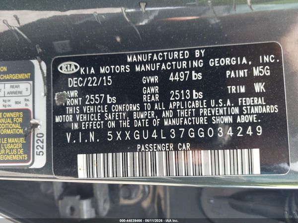 2016 KIA OPTIMA EX