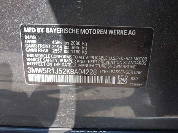 2019 BMW 330I
