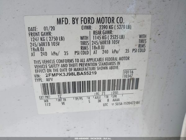 2020 FORD EDGE SEL