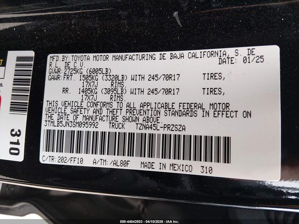 2025 TOYOTA TACOMA SR5