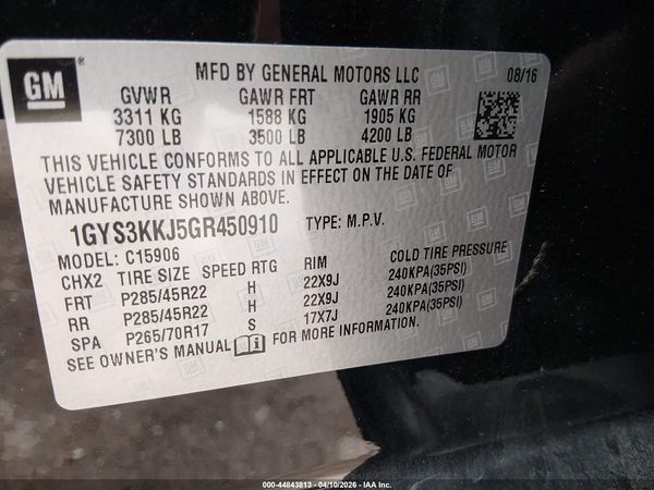 2016 CADILLAC ESCALADE ESV PLATINUM