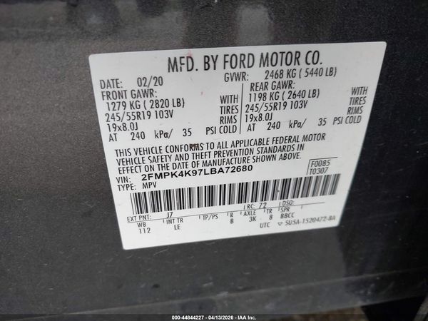 2020 FORD EDGE TITANIUM — I9