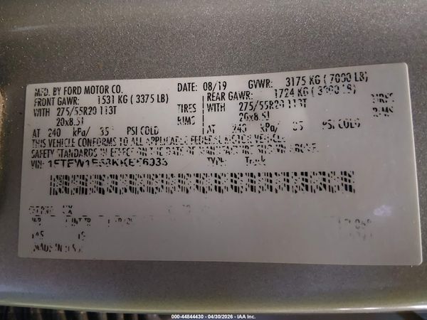 2019 FORD F-150 XL