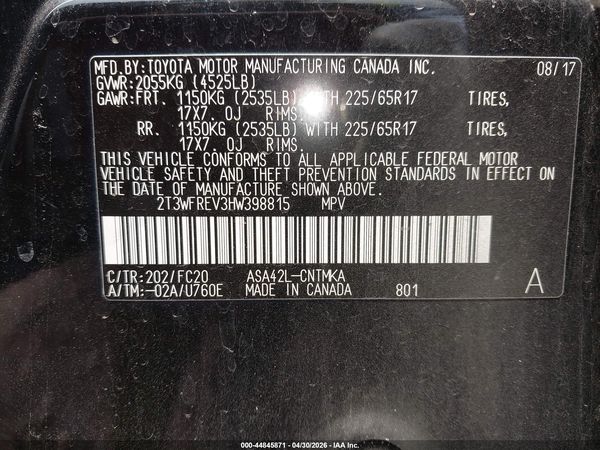 2017 TOYOTA RAV4 XLE
