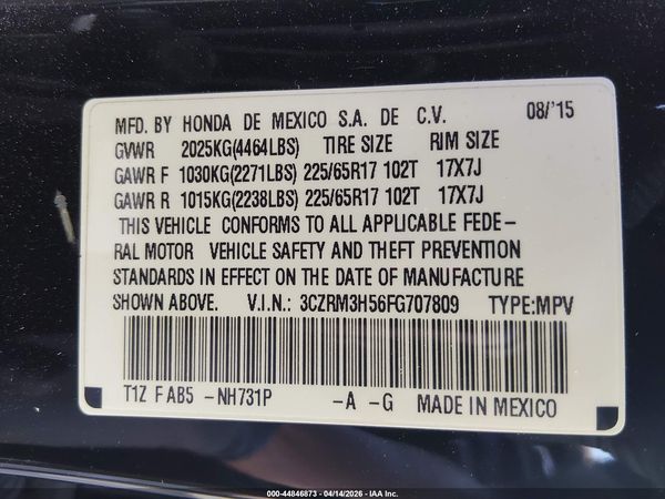 2015 HONDA CR-V EX