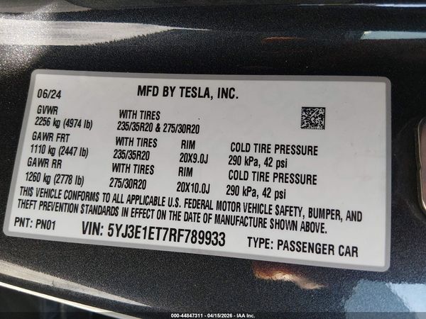 2024 TESLA MODEL 3