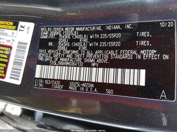 2021 TOYOTA HIGHLANDER XSE