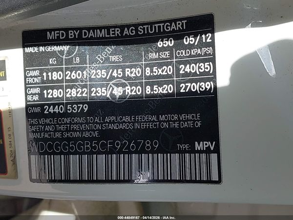 2012 MERCEDES-BENZ GLK 350 GLK350