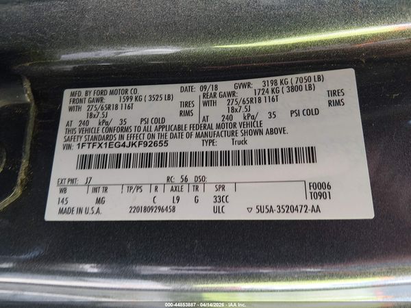 2018 FORD F-150 XLT