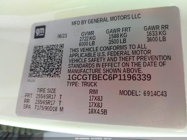 2023 CHEVROLET COLORADO 4WD  SHORT BOX WT — I9