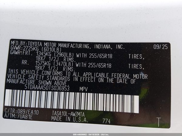 2026 TOYOTA GRAND HIGHLANDER XLE