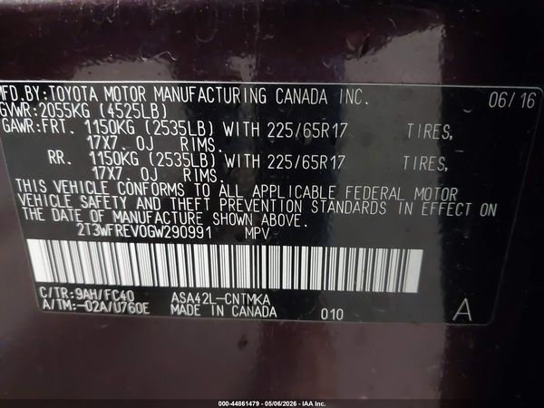 2016 TOYOTA RAV4 XLE