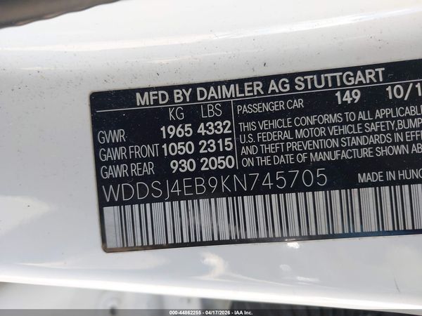 2019 MERCEDES-BENZ CLA 250 CLA250