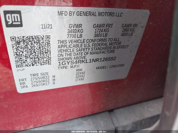 2022 CADILLAC ESCALADE ESV 4WD SPORT PLATINUM
