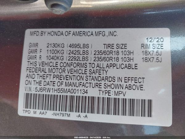 2021 HONDA CR-V 2WD EX