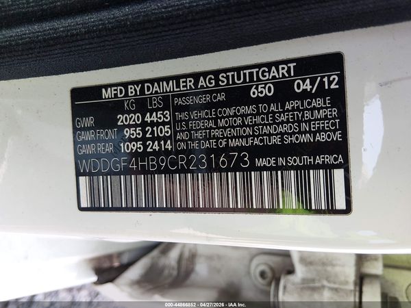 2012 MERCEDES-BENZ C 250 SPORT