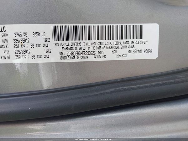 2014 DODGE GRAND CARAVAN SE — I9
