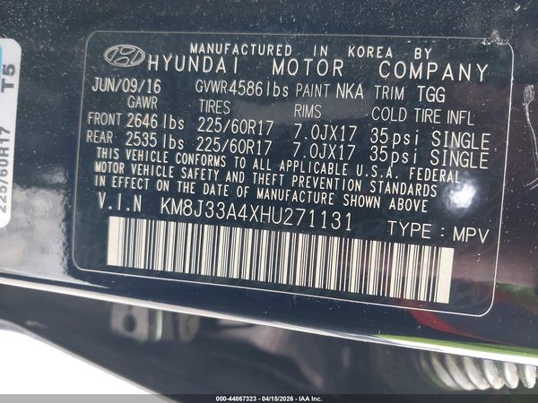 2017 HYUNDAI TUCSON SE