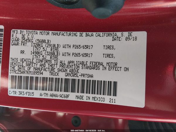 2019 TOYOTA TACOMA TRD SPORT
