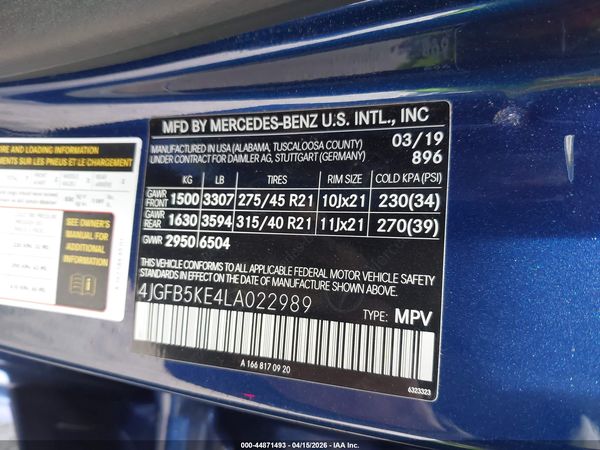 2020 MERCEDES-BENZ GLE 450 4MATIC