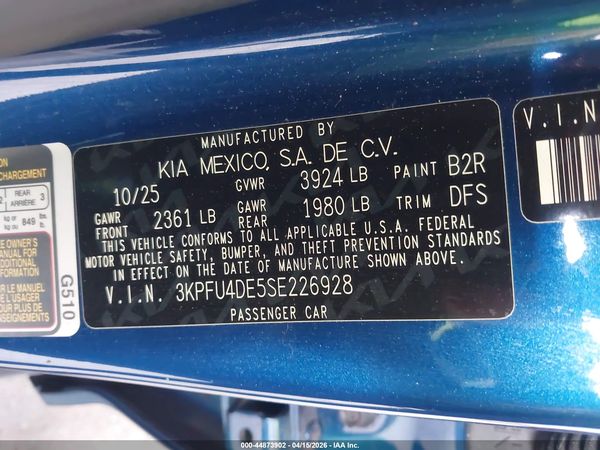 2025 KIA K4 EX