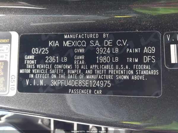 2025 KIA K4 EX