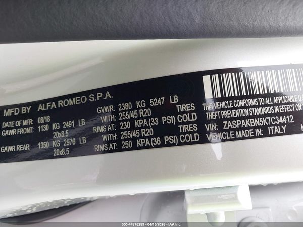 2019 ALFA ROMEO STELVIO TI SPORT AWD