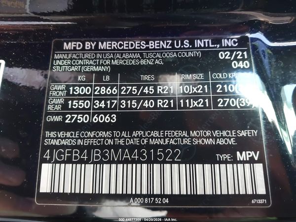 2021 MERCEDES-BENZ GLE 350 GLE350