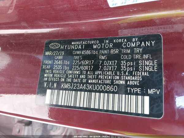 2019 HYUNDAI TUCSON SE