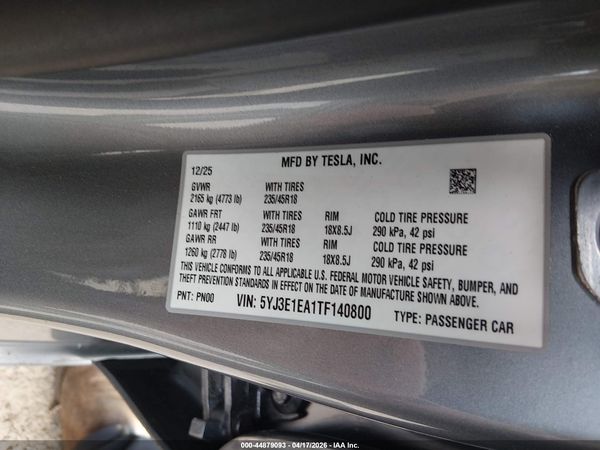 2026 TESLA MODEL 3