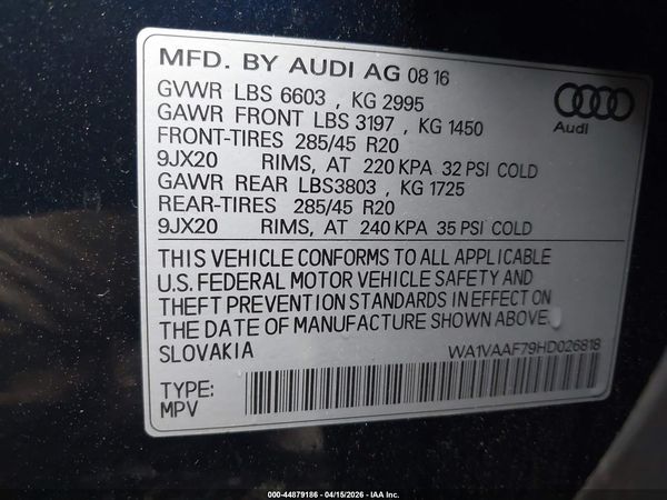 2017 AUDI Q7 3.0T PREMIUM
