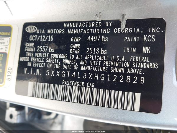 2017 KIA OPTIMA LX