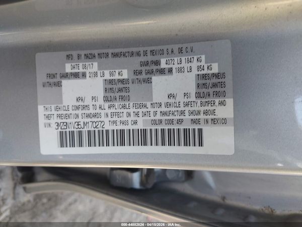 2018 MAZDA MAZDA3 TOURING