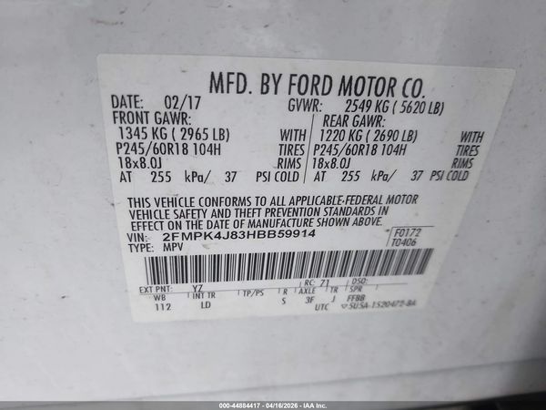 2017 FORD EDGE SEL — I9