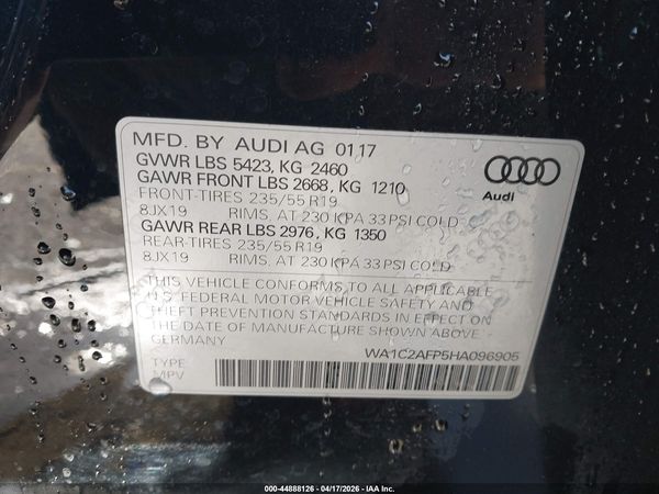 2017 AUDI Q5 2.0T PREMIUM