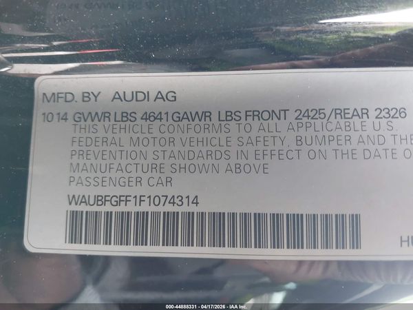 2015 AUDI S3 2.0T PREMIUM PLUS