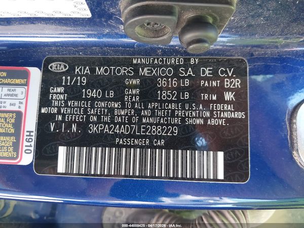 2020 KIA RIO S